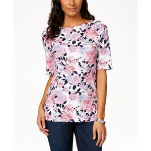 Charter Club 100% Pima Cotton Luxury Floral Top